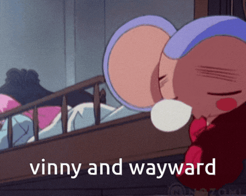 a picture of a cartoon character with the words vinny and wayward
