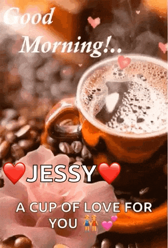 a cup of coffee is sitting on top of a pile of coffee beans next to a flower .