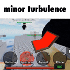 a screenshot of a video game with the words minor turbulence above it