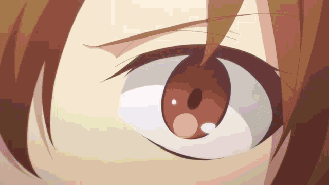 a close up of a girl 's red eye
