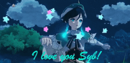 a pixel art of a girl with the words " i love you syl "