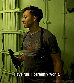 a man wearing a tokyo shirt says have fun i certainly won t