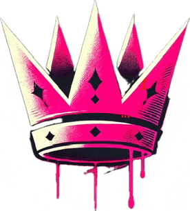 a pink and white crown with diamonds on it is dripping blood