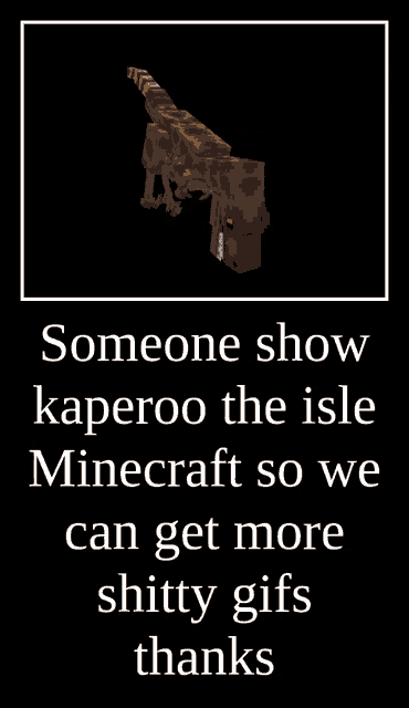 someone show kaperoo the isle minecraft so we can get more shitty gifs thanks
