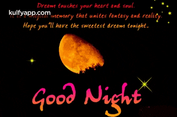 a picture of a full moon with the words good night written below it