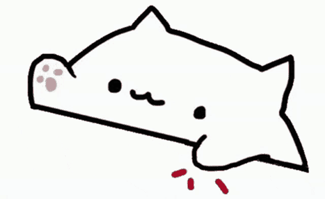 a black and white drawing of a dolphin with a pink nose and paws .