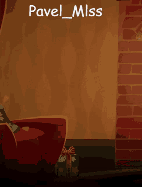 a cartoon drawing of a fireplace with the name pavel miss