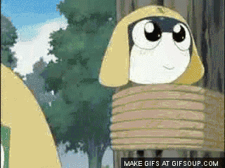 a cartoon character is tied up with a rope and says make gifs at gifsoup.com in the corner