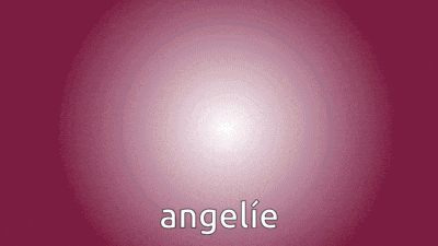 a pink background with the word angelie written in white