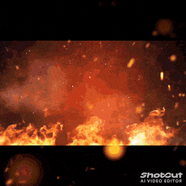 a video of a fire with a shotcut ai video editor