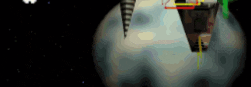 a computer generated image of a planet with a basketball hoop in the foreground