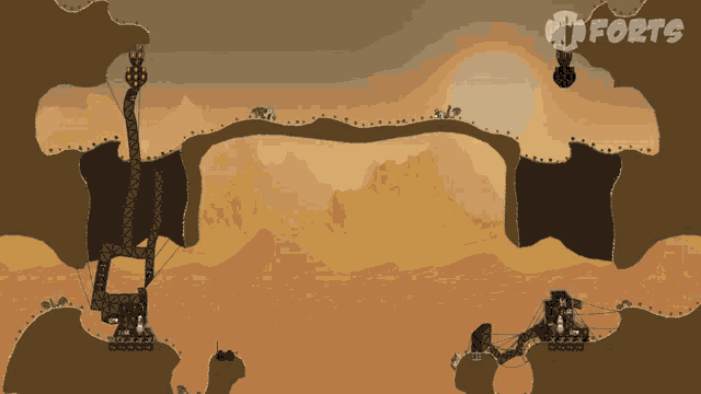 a cartoon drawing of a bridge with the word fort written on the bottom