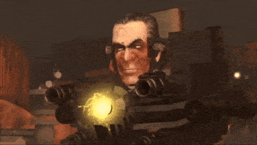 a man holding a gun with the words " what 's coming " in red letters