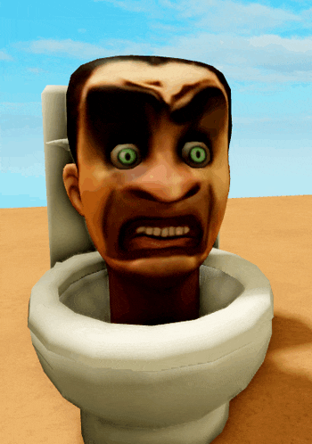 a cartoon of a man 's head sticking out of a toilet bowl