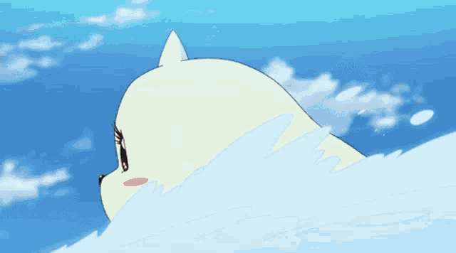 a cartoon drawing of a dog looking up at the sky