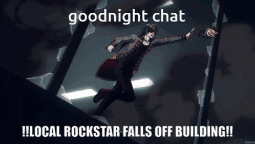 a cartoon of a clown with the words goodnight chat written on it