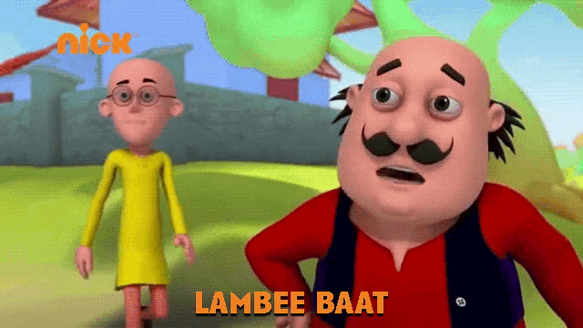 a cartoon character with the name lambee baat on the bottom