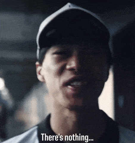 a man wearing a hat says there 's nothing in front of his face