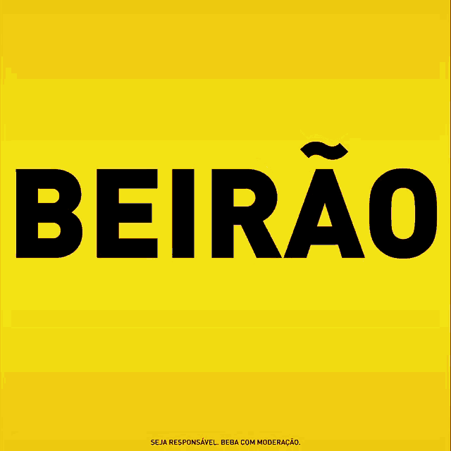 a yellow background with the word beirão written in black