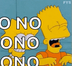 a cartoon of bart simpson and marge simpson saying " no ono ono "