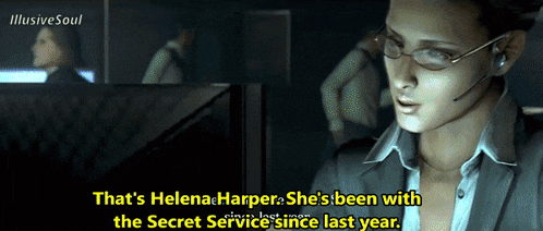 a woman with glasses and a headset says helena harper she has been with the secret service since last year