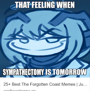 a meme that says that feeling when sympathectomy is tomorrow