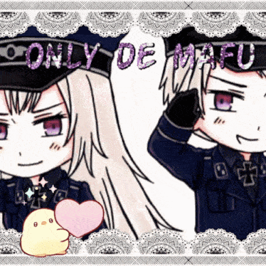 a picture of a girl and a boy with the words only de mafu written on the top